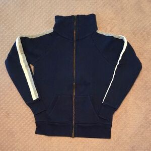 J. Crew Navy Funnel Neck Track Jacket